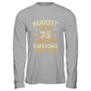 35 Years Awesome Vintage August 1990 35th Birthday Shirt & Hoodie | teecentury