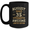 35 Years Awesome Vintage August 1990 35th Birthday Mug | teecentury