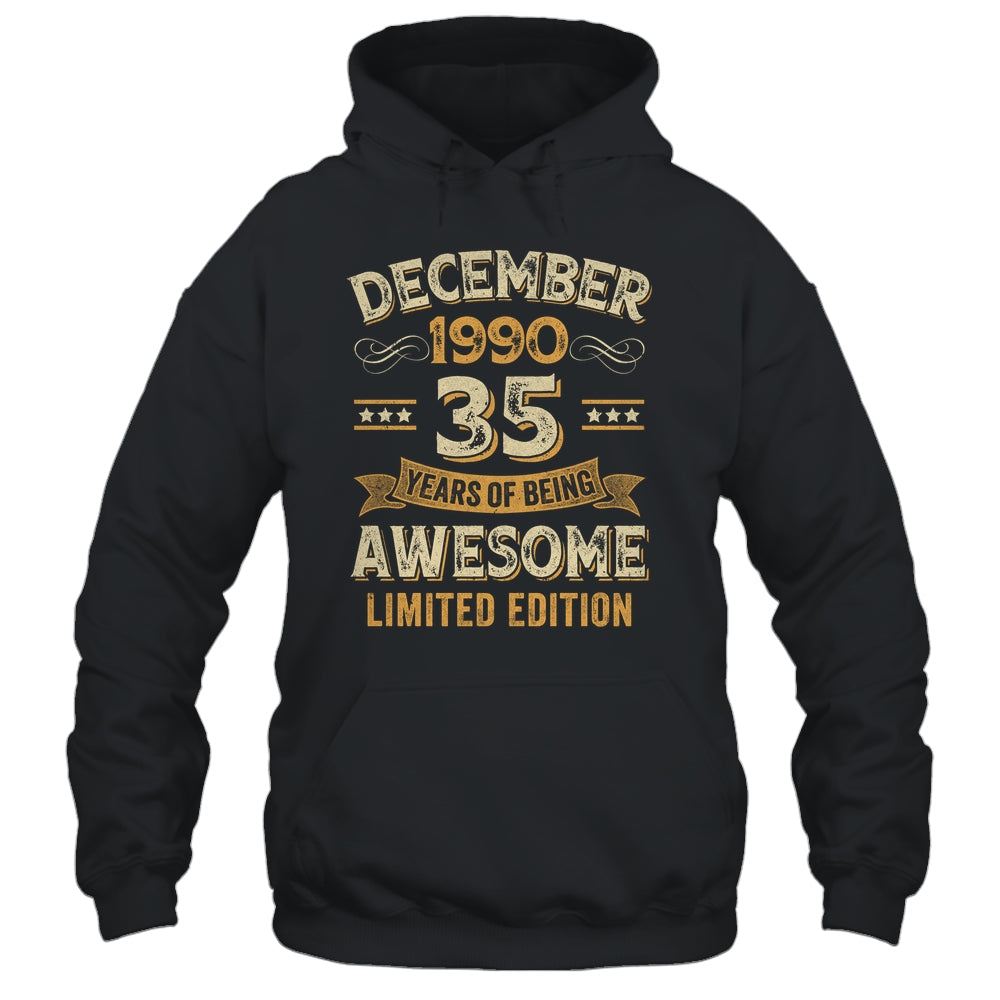 35 Years Awesome Vintage December 1990 35th Birthday Shirt & Hoodie | teecentury