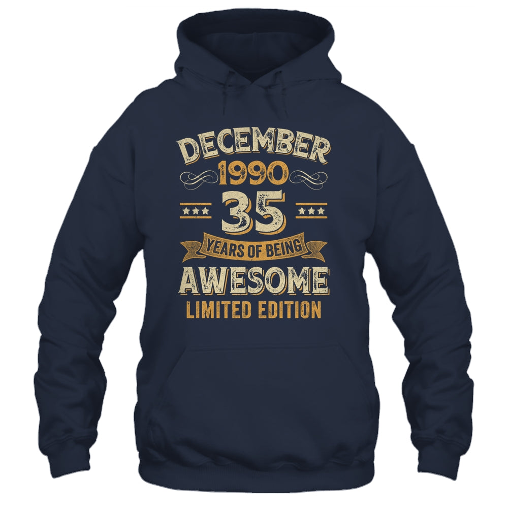 35 Years Awesome Vintage December 1990 35th Birthday Shirt & Hoodie | teecentury