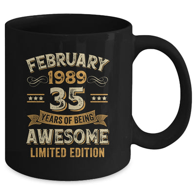 35 Years Awesome Vintage February 1989 35th Birthday Mug | teecentury