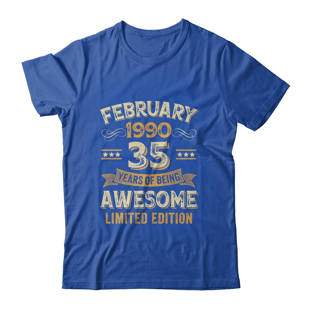 35 Years Awesome Vintage February 1990 35th Birthday Shirt & Hoodie | teecentury