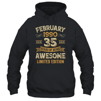 35 Years Awesome Vintage February 1990 35th Birthday Shirt & Hoodie | teecentury