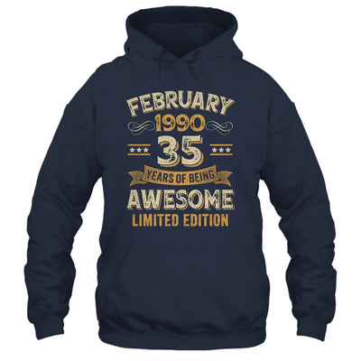 35 Years Awesome Vintage February 1990 35th Birthday Shirt & Hoodie | teecentury