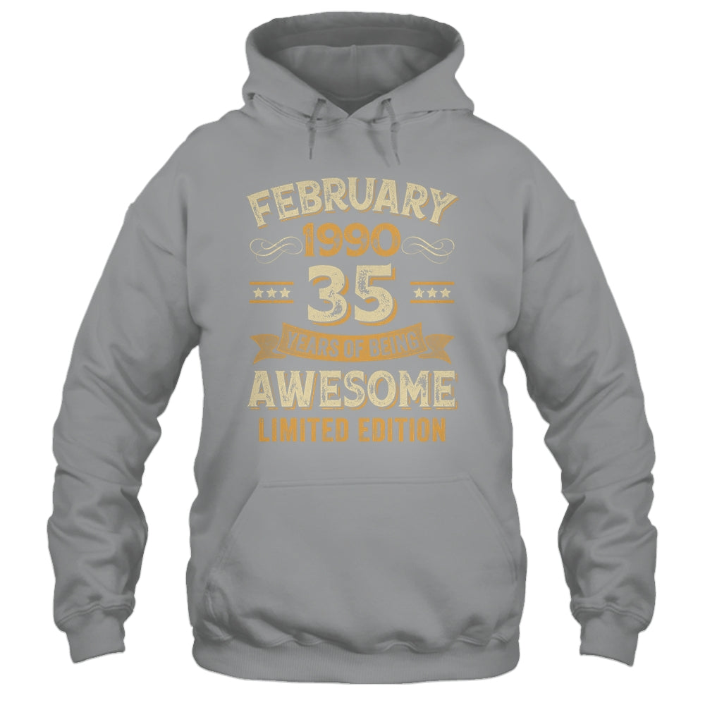35 Years Awesome Vintage February 1990 35th Birthday Shirt & Hoodie | teecentury
