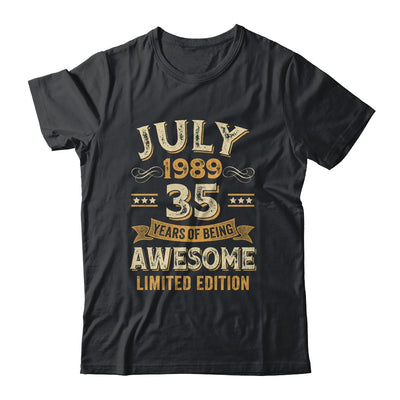 35 Years Awesome Vintage July 1989 35th Birthday Shirt & Hoodie | teecentury