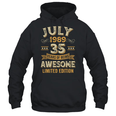 35 Years Awesome Vintage July 1989 35th Birthday Shirt & Hoodie | teecentury