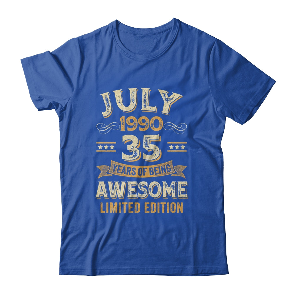 35 Years Awesome Vintage July 1990 35th Birthday Shirt & Hoodie | teecentury