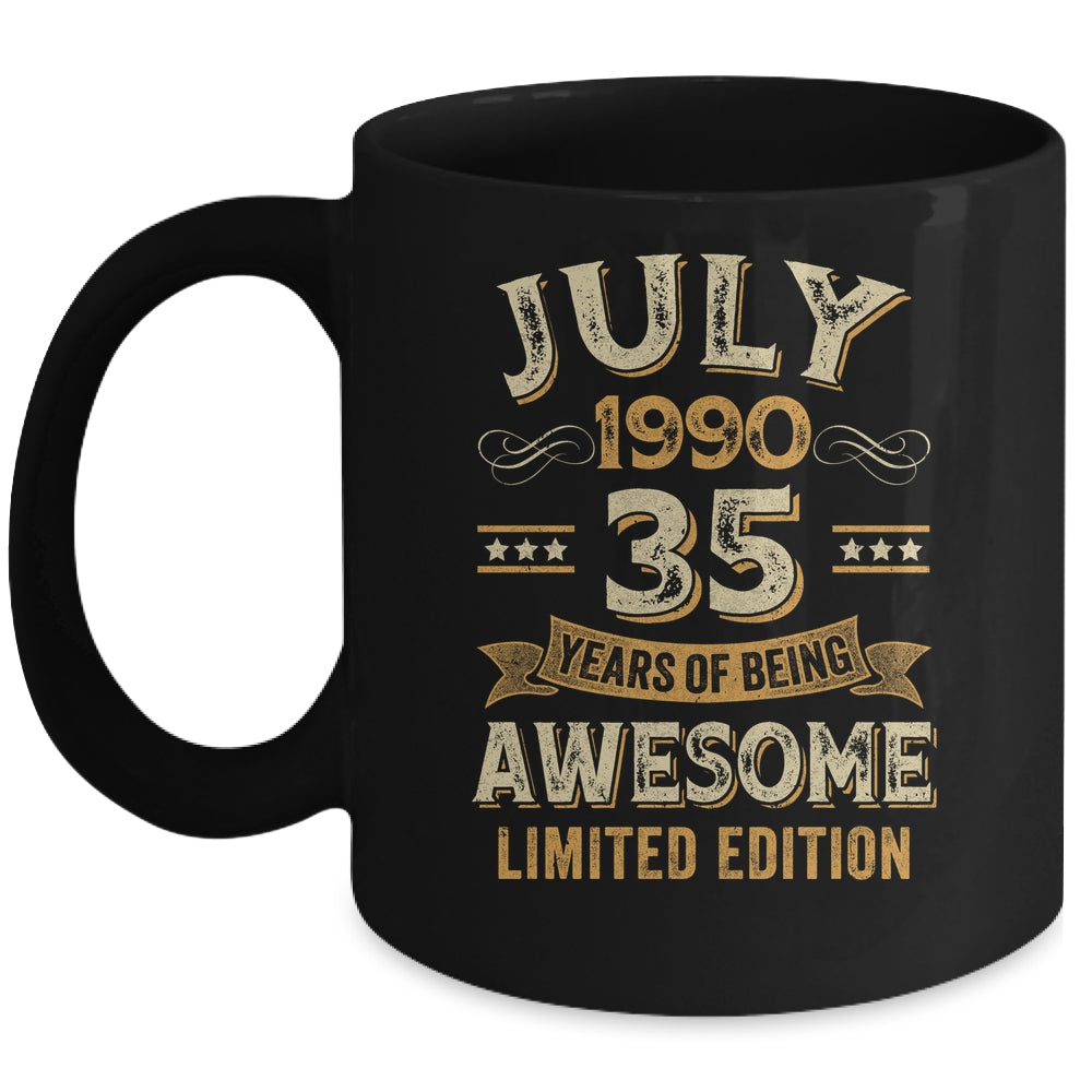 35 Years Awesome Vintage July 1990 35th Birthday Mug | teecentury