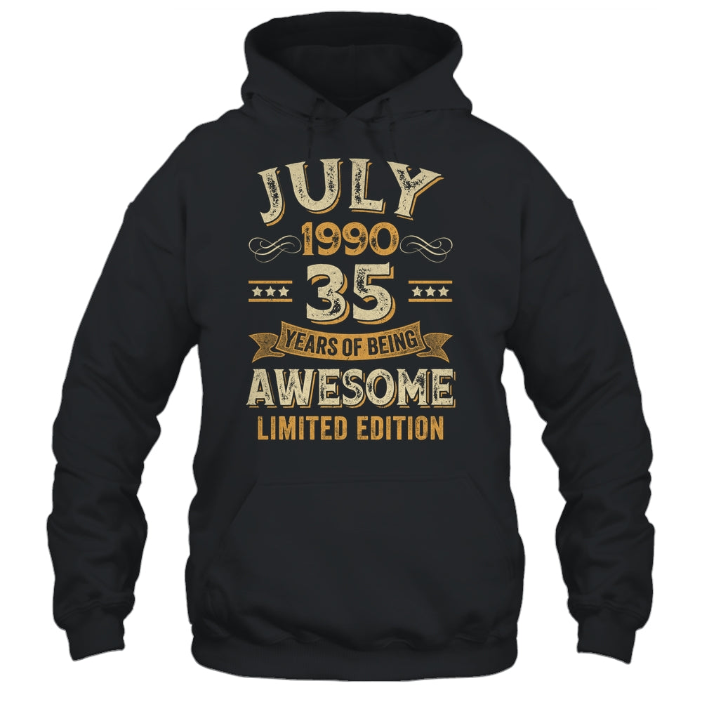 35 Years Awesome Vintage July 1990 35th Birthday Shirt & Hoodie | teecentury