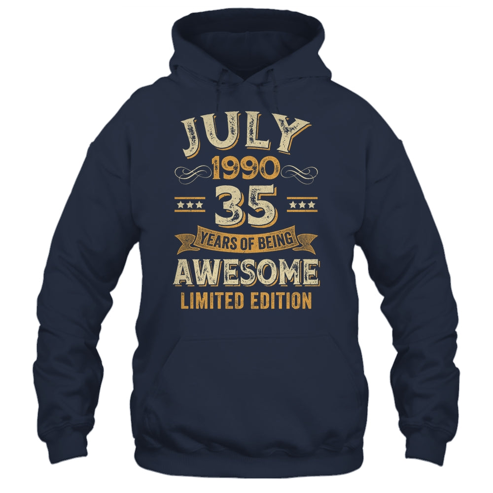 35 Years Awesome Vintage July 1990 35th Birthday Shirt & Hoodie | teecentury