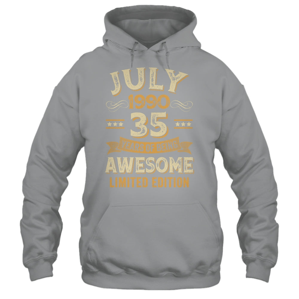 35 Years Awesome Vintage July 1990 35th Birthday Shirt & Hoodie | teecentury