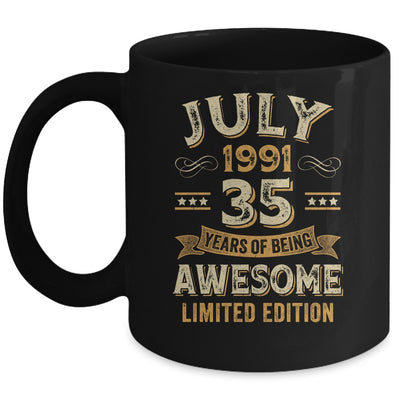 35 Years Awesome Vintage July 1991 35th Birthday Mug | teecentury
