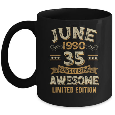 35 Years Awesome Vintage June 1990 35th Birthday Mug | teecentury