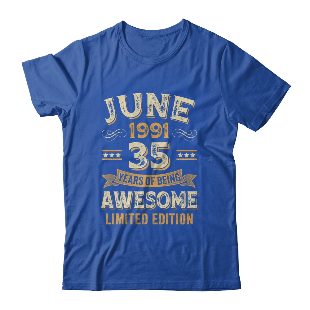 35 Years Awesome Vintage June 1991 35th Birthday Shirt & Hoodie | teecentury