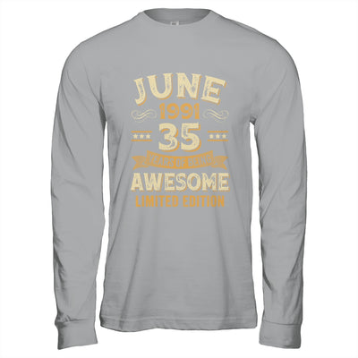 35 Years Awesome Vintage June 1991 35th Birthday Shirt & Hoodie | teecentury