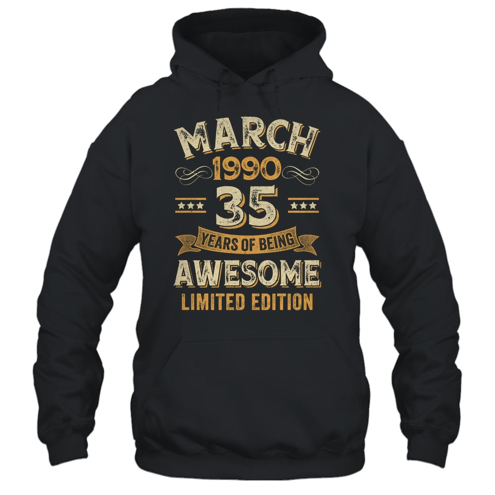 35 Years Awesome Vintage March 1990 35th Birthday Shirt & Hoodie | teecentury