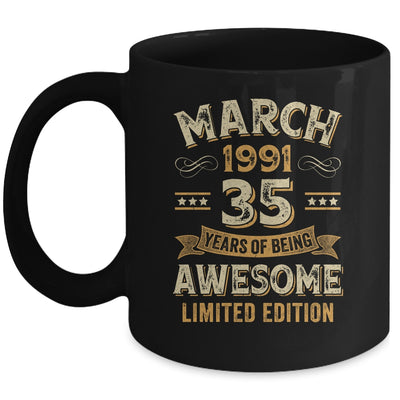 35 Years Awesome Vintage March 1991 35th Birthday Mug | teecentury