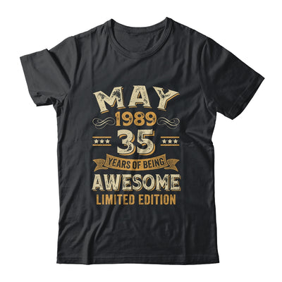 35 Years Awesome Vintage May 1989 35th Birthday Shirt & Hoodie | teecentury