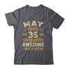 35 Years Awesome Vintage May 1990 35th Birthday Shirt & Hoodie | teecentury