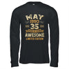 35 Years Awesome Vintage May 1990 35th Birthday Shirt & Hoodie | teecentury