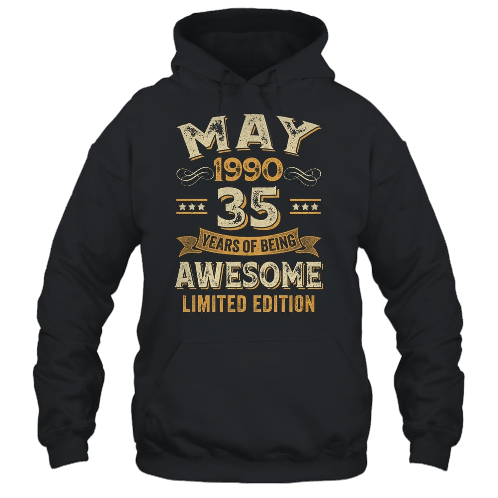 35 Years Awesome Vintage May 1990 35th Birthday Shirt & Hoodie | teecentury