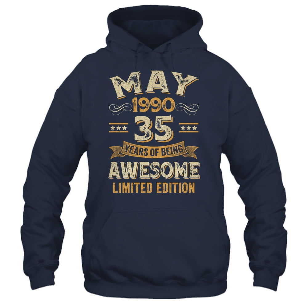 35 Years Awesome Vintage May 1990 35th Birthday Shirt & Hoodie | teecentury