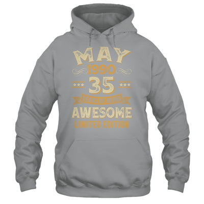 35 Years Awesome Vintage May 1990 35th Birthday Shirt & Hoodie | teecentury