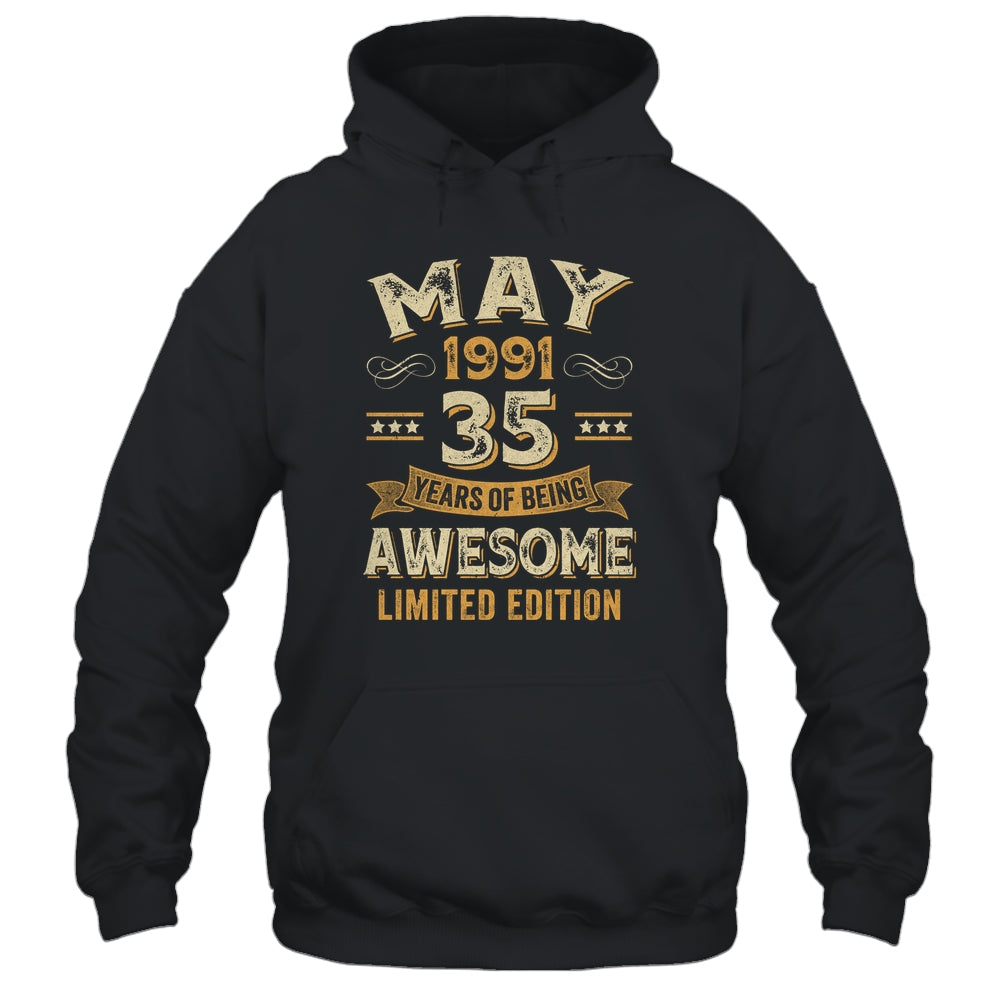 35 Years Awesome Vintage May 1991 35th Birthday Shirt & Hoodie | teecentury