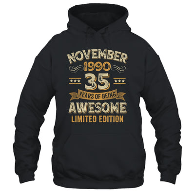 35 Years Awesome Vintage November 1990 35th Birthday Shirt & Hoodie | teecentury