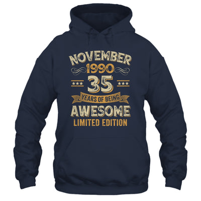 35 Years Awesome Vintage November 1990 35th Birthday Shirt & Hoodie | teecentury