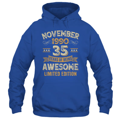 35 Years Awesome Vintage November 1990 35th Birthday Shirt & Hoodie | teecentury