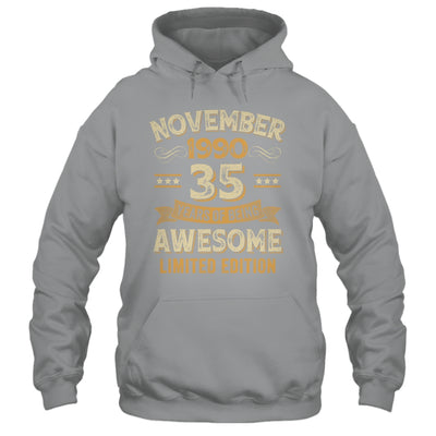 35 Years Awesome Vintage November 1990 35th Birthday Shirt & Hoodie | teecentury