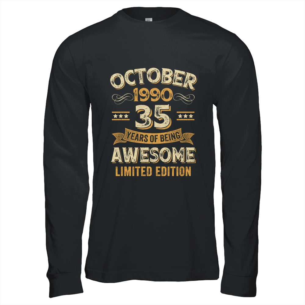 35 Years Awesome Vintage October 1990 35th Birthday Shirt & Hoodie | teecentury