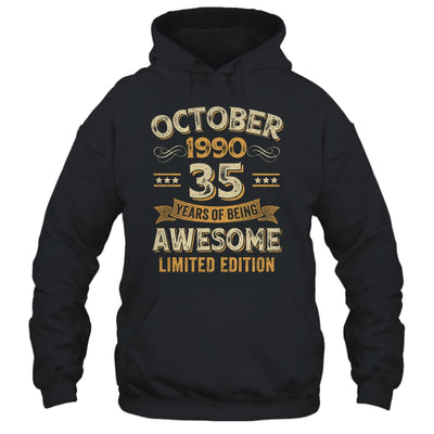 35 Years Awesome Vintage October 1990 35th Birthday Shirt & Hoodie | teecentury