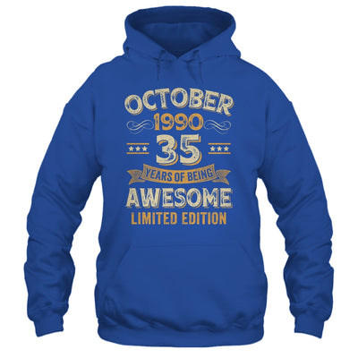 35 Years Awesome Vintage October 1990 35th Birthday Shirt & Hoodie | teecentury