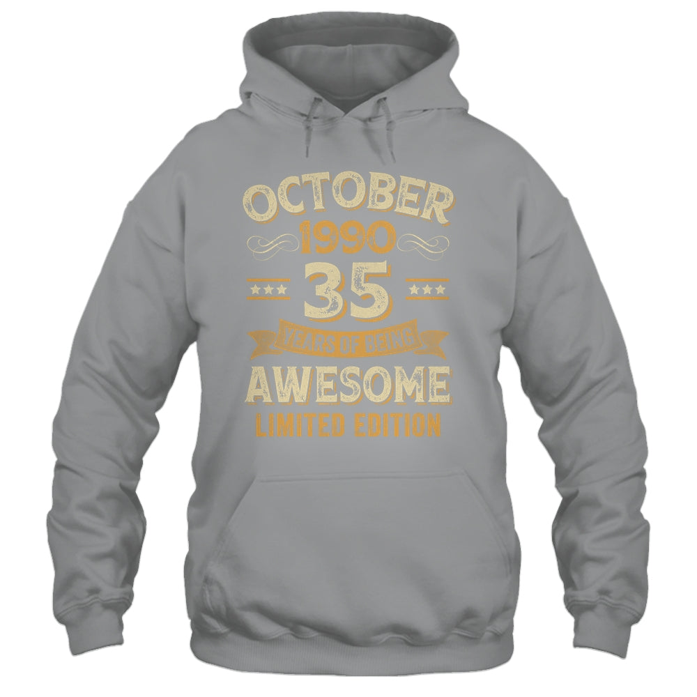 35 Years Awesome Vintage October 1990 35th Birthday Shirt & Hoodie | teecentury