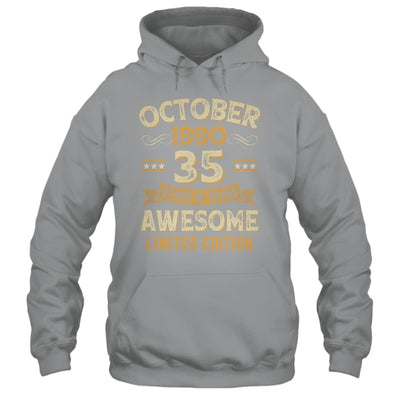35 Years Awesome Vintage October 1990 35th Birthday Shirt & Hoodie | teecentury