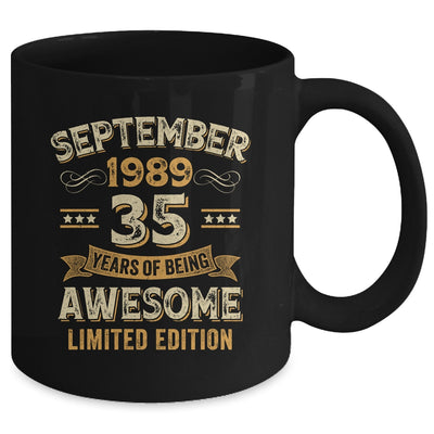 35 Years Awesome Vintage September 1989 35th Birthday Mug | teecentury