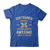 35 Years Awesome Vintage September 1990 35th Birthday Shirt & Hoodie | teecentury