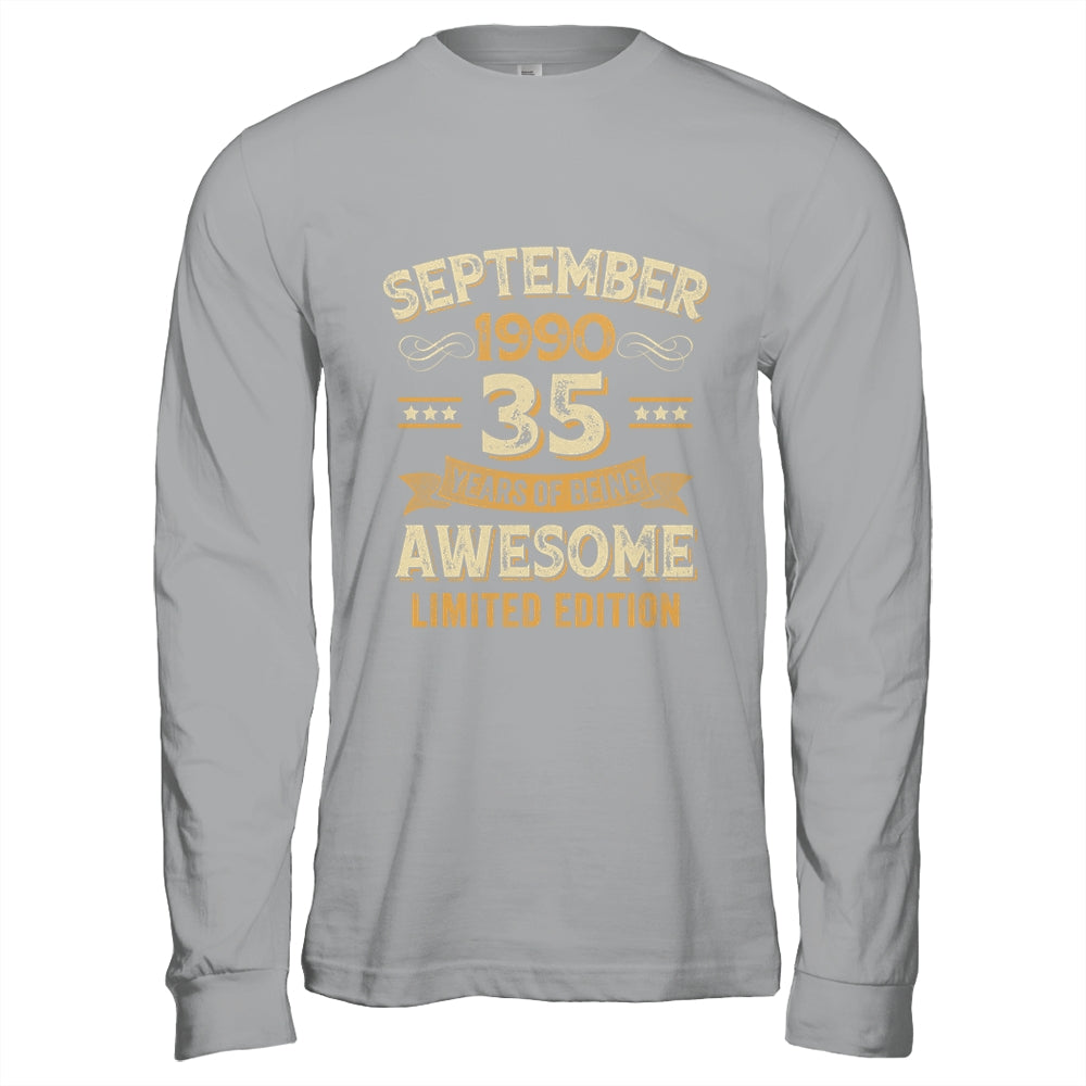 35 Years Awesome Vintage September 1990 35th Birthday Shirt & Hoodie | teecentury