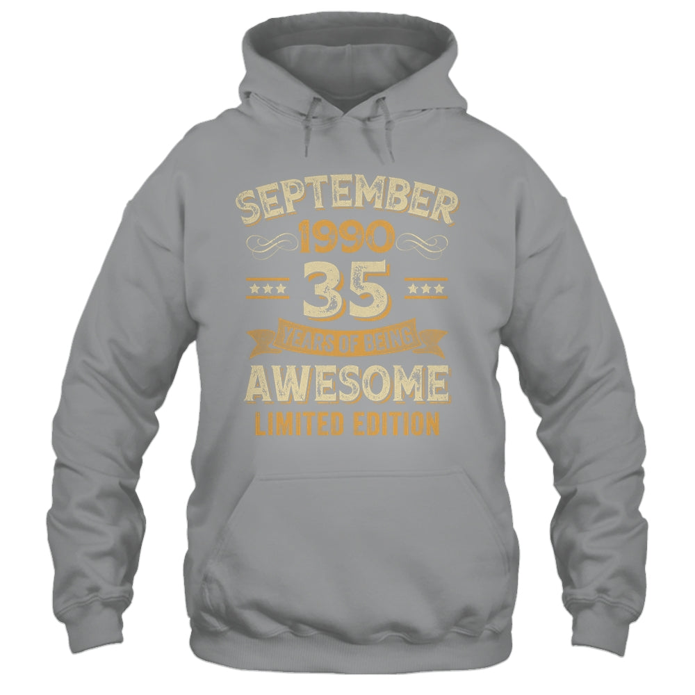 35 Years Awesome Vintage September 1990 35th Birthday Shirt & Hoodie | teecentury