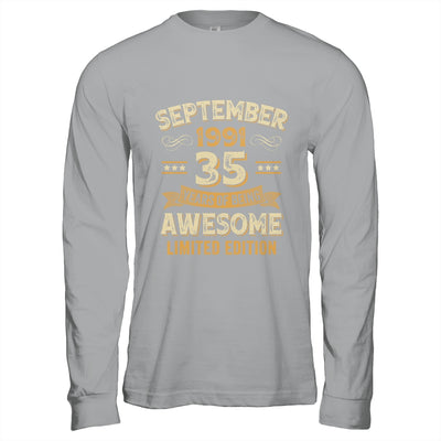35 Years Awesome Vintage September 1991 35th Birthday Shirt & Hoodie | teecentury