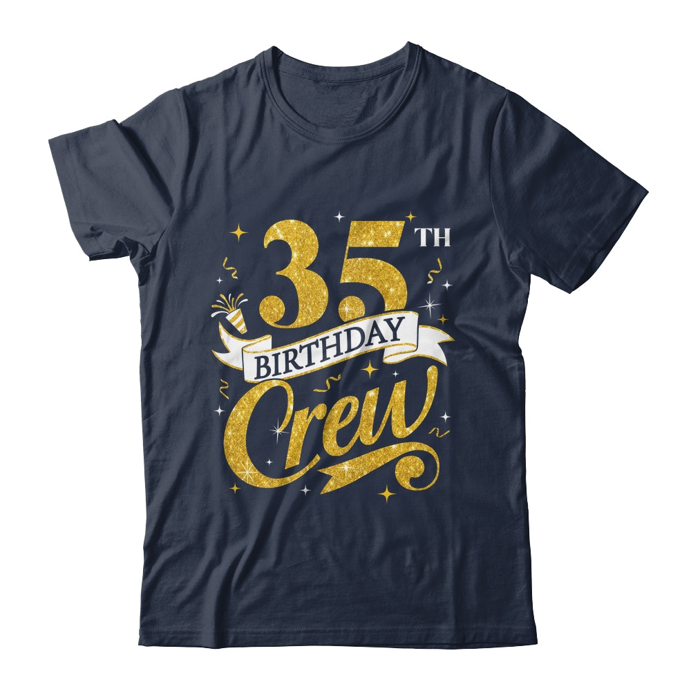 35th Birthday Crew 35th Bday Party Squad Friends Crown Funny Shirt & Tank Top | teecentury