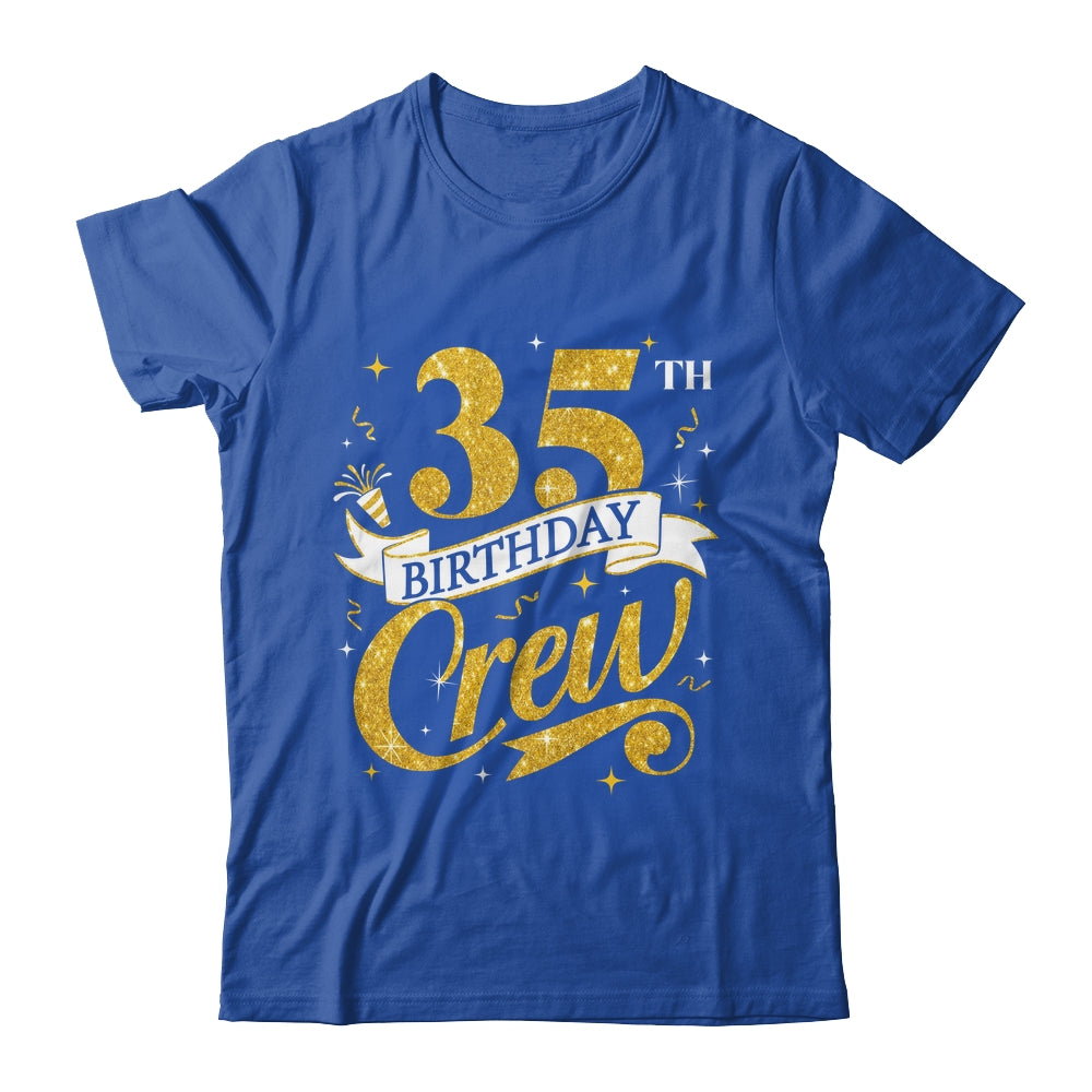 35th Birthday Crew 35th Bday Party Squad Friends Crown Funny Shirt & Tank Top | teecentury