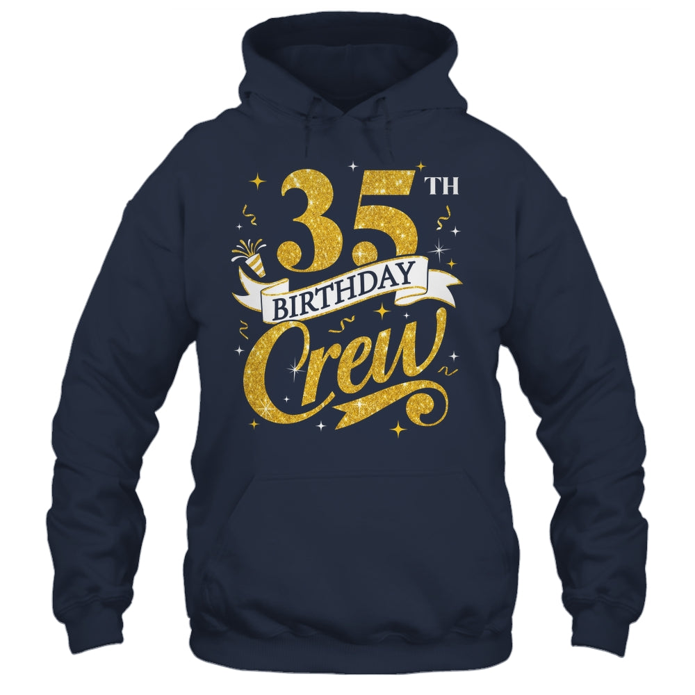 35th Birthday Crew 35th Bday Party Squad Friends Crown Funny Shirt & Tank Top | teecentury