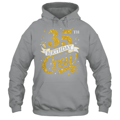 35th Birthday Crew 35th Bday Party Squad Friends Crown Funny Shirt & Tank Top | teecentury