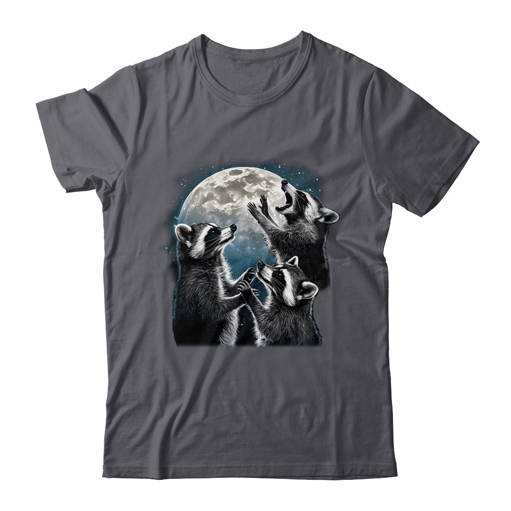 3 Racoon Moon Howling Racoon Head Funny Racoons Men Women Shirt & Hoodie | teecentury