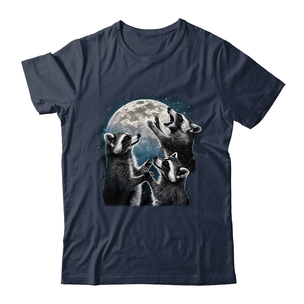 3 Racoon Moon Howling Racoon Head Funny Racoons Men Women Shirt & Hoodie | teecentury