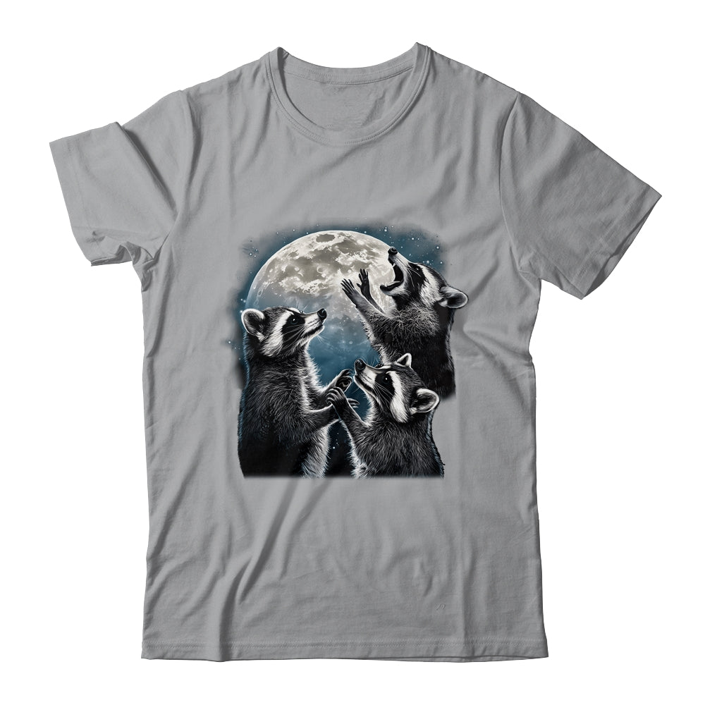 3 Racoon Moon Howling Racoon Head Funny Racoons Men Women Shirt & Hoodie | teecentury